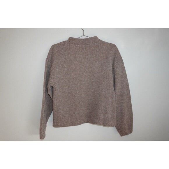 Women’s Zara Mock Neck Balloon Sleeve Neutral Sweater Size Small - Picture 5 of 5